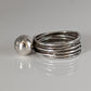 Silver Steed Silver Wired band with large Silver Ball