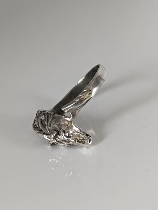 925 Silver Steed Horse Head Ring – Bold Equestrian Statement for Him or Her