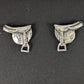 Silver Steed Silver Saddle Stud Earrings