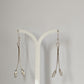 Silver Steed Flower Stem Dangling Earrings