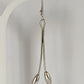 Silver Steed Flower Stem Dangling Earrings