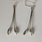 Silver Steed Flower Stem Dangling Earrings