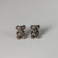 Silver Steed Teddy Bear Stud Earrings