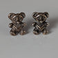 Silver Steed Teddy Bear Stud Earrings