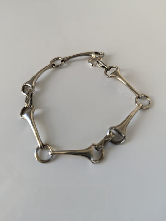 925 Sterling Silver Snaffle Bit Bracelet – Handmade Equestrian Jewellery
