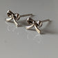 Silver Steed Bow Stud Earrings