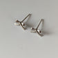 Silver Steed Bow Stud Earrings
