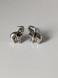 Silver Steed Elephant Stud Earrings