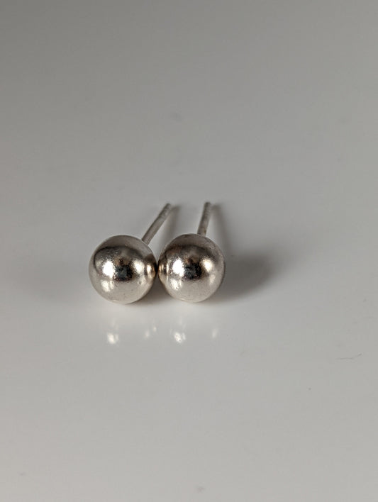 Silver Steed Large Ball Stud Earrings