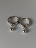 Silver Steed Ball Hoop Earrings