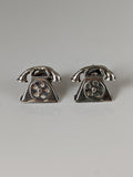 Silver Steed Telephone Stud Earrings