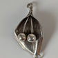Silver Steed Leaf & Stem Silver Pendant