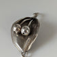 Silver Steed Leaf & Stem Silver Pendant