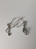 Silver Steed Clef & Note Dropped Earrings