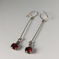 Silver Steed Red Crystal Dropped Earrings