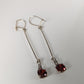 Silver Steed Red Crystal Dropped Earrings