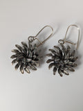 Silver Steed Chrysanthemum Dropped Earrings
