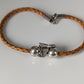 Silver Steed Assorted Charms on Leather Cord Bracelet