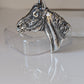 Silver Steed Big Horse Head Brooch / Stock Tie Pin