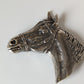 Silver Steed Big Horse Head Brooch / Stock Tie Pin
