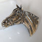 Silver Steed Big Horse Head Brooch / Stock Tie Pin