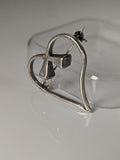 Silver Steed Horse Shoe Nail Heart Brooch / Stock Tie Pin