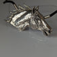 Silver Steed Large Horse Head on Leather Cord Necklace