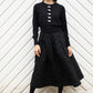 Belita Bow Black Jacquard Midi Skirt