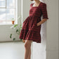 Sassa Winter Gingham Tiered Mini Dress in Red and Black