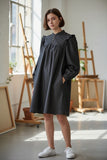Louche Carlyn Chambray Long Sleeved Mini Dress