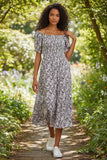 Babette Liseron Shirred Bodice Midi Dress