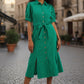 Mollie Baby Cord Puff Sleeve Midi Dress