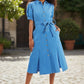 Mollie Baby Cord Puff Sleeve Midi Dress