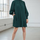 Louche Brigitta Micro Dot Throw On Smock Dress in Green