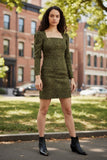 Anala Animal Print Square Neck Mini Dress
