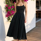 Soumia Jersey Bodice And Recycled Cotton Skirt Midaxi Dress - Black