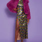 Pink Bamboo Lyocell Knitted Vegan Faux Shearling Jacket