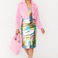 Pink Faux Fur Cropped Jacket