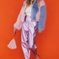 Pink Pyramid Faux Fur Bag