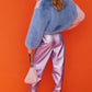 Pink Pyramid Faux Fur Bag