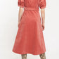 Louche Mollie Baby Cord Puff Sleeve Midi Shirtdress Blush Pink