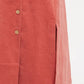 Louche Mollie Baby Cord Puff Sleeve Midi Shirtdress Blush Pink