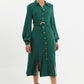 Rebecka Twill Long Sleeve Midi Dress