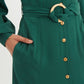 Rebecka Twill Long Sleeve Midi Dress