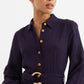 Rebecka Twill Long Sleeve Midi Dress
