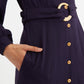 Rebecka Twill Long Sleeve Midi Dress