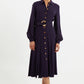 Rebecka Twill Long Sleeve Midi Dress