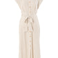 Reese Linen Mix Button Through Midi Shirt Dress - Natural