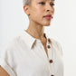 Reese Linen Mix Button Through Midi Shirt Dress - Natural
