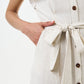 Reese Linen Mix Button Through Midi Shirt Dress - Natural